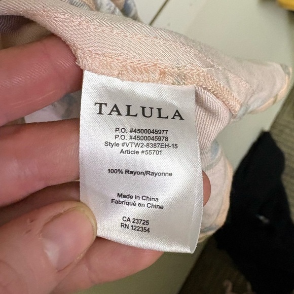 Aritzia Talula Womens Small Bayberry Blush Pink Floral Babydoll Mini Dress Rayon - Picture 5 of 9